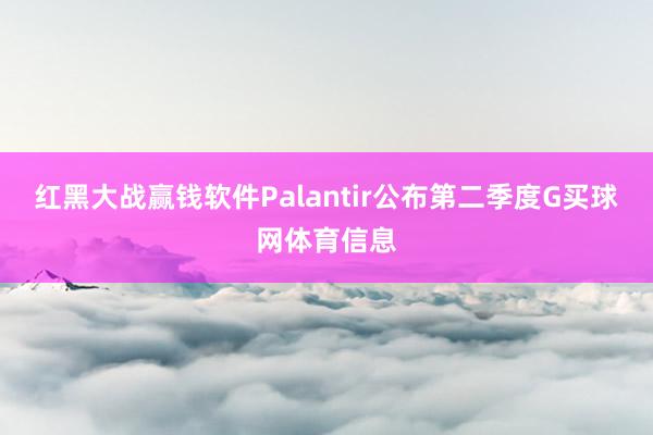 红黑大战赢钱软件Palantir公布第二季度G买球网体育信息