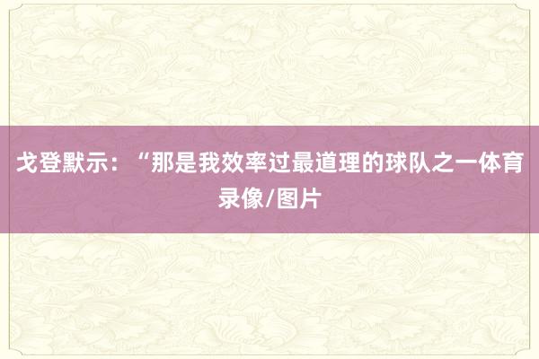 戈登默示：“那是我效率过最道理的球队之一体育录像/图片